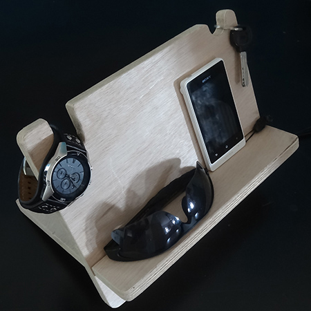 gift for your man holder for bedside table for watch, cellphone and wallet