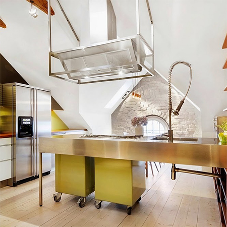 Attic conversion becomes spacious living space kitchen