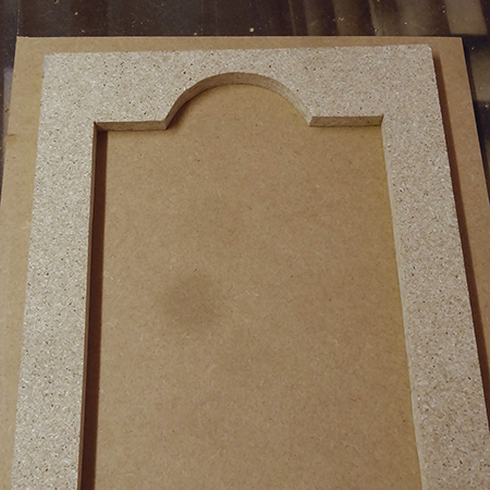 how to route decorative pattern or design into MDF cabinet or cupboard door make jig or template