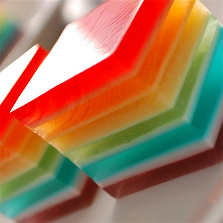 Rainbow jelly colourful party desserts and treats layered squares