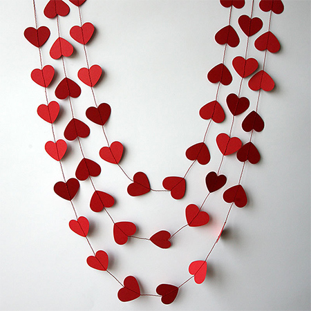 paper heart valentine gardland home decor