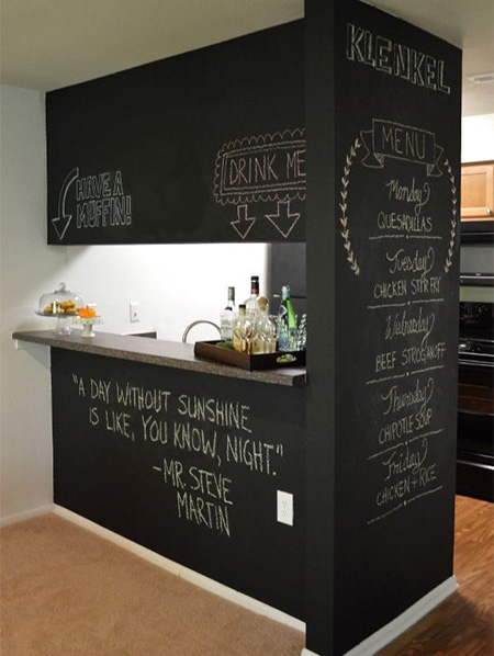 rustoleum chalkboard paint on a kitchen and dining room wall