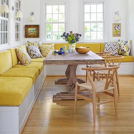 rustic kitchen or dining banquette