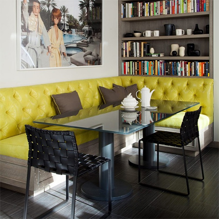 upholstered kitchen or dining banquette