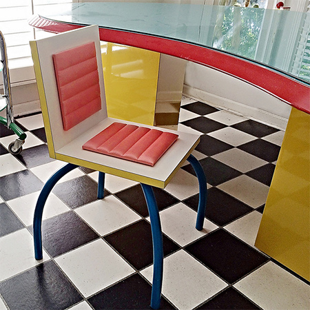Memphis Milano designed furniture and accessories in vibrant colours and bold geometric patterns
