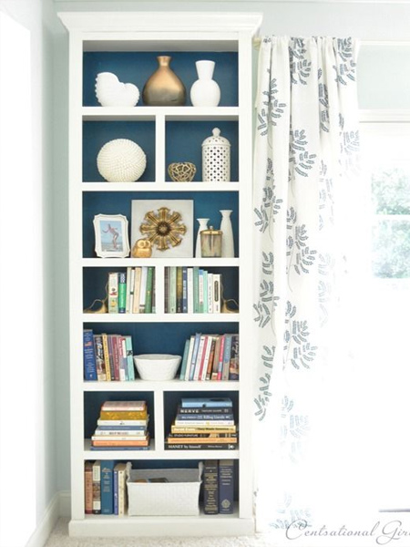 how to make a diy bookcase or bookshelf ideas with painted backing
