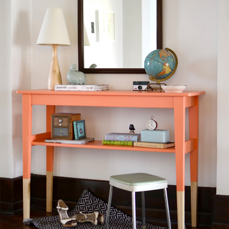 Turn average furniture into stunning statement pieces paint table legs in two colours