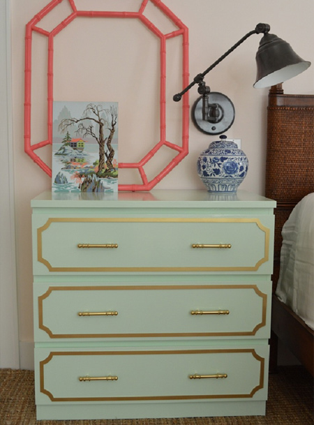 ikea hack diy malm dresser with gold detail