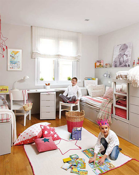 shared bedroom for boy and girl in small space