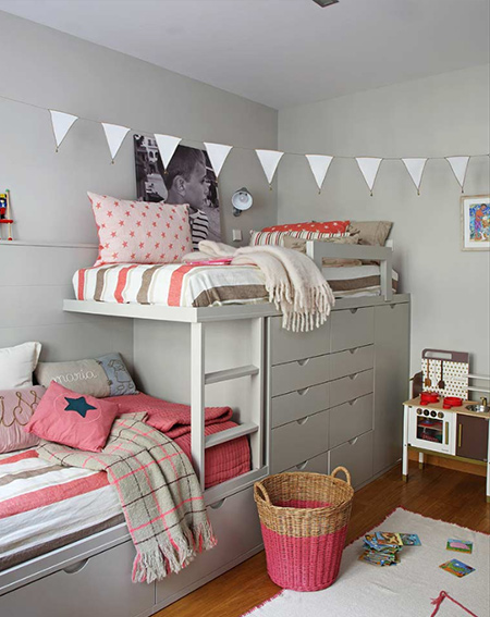 shared bedroom for boy and girl loft bed