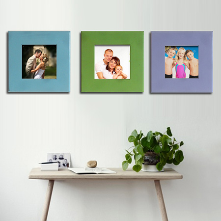 Trio of colourful 1-hour picture frames
