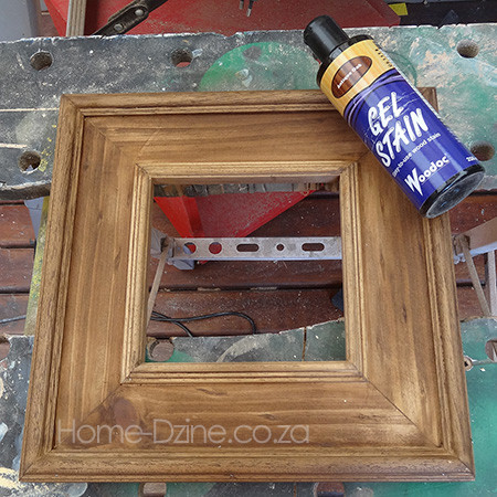 make a wooden picture or photo frame using pine and moulding use woodoc gel stain