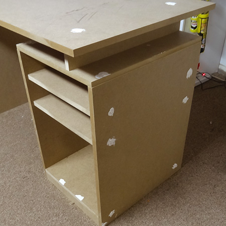 Practical desk for child or teen bedroom assembled