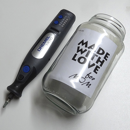 dremel micro multitool to engrave on glass