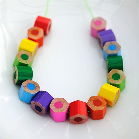 Colourful pencil necklace