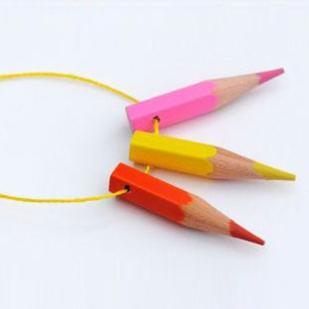 Colourful pencil necklace