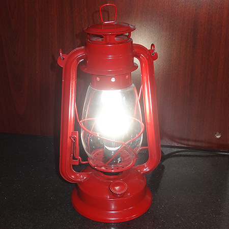 Turn paraffin hurricane lamps into LED lights