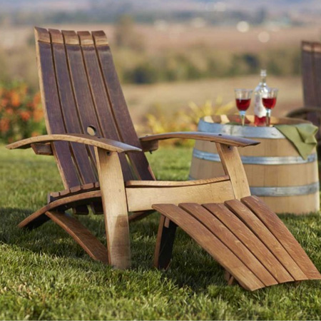 make garden or outdoor furniture from wine barrels adirondack chair
