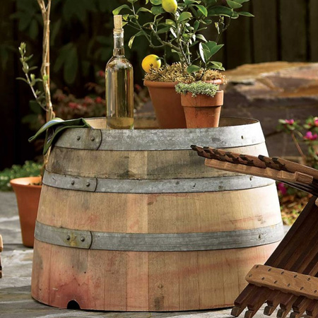 make garden or outdoor furniture from wine barrels patio table