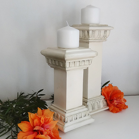Faux vintage candle holders