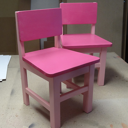 sprayed with Rust-Oleum satin sweet pea and gloss berry pink