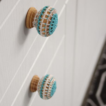 Limited edition beaded knobs add an African spin and a burst of colour to your cabinets and cupboards.