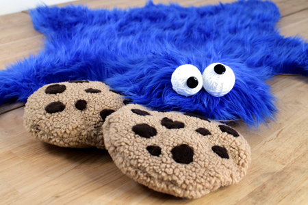 cookie monster rug or play mat and cookie pillows