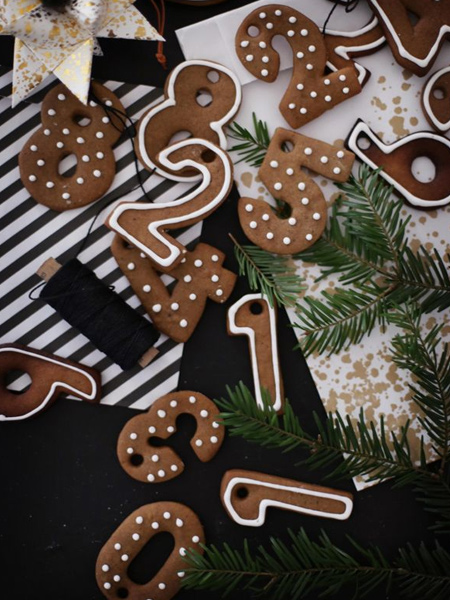 edible gingerbread numbers festive decor
