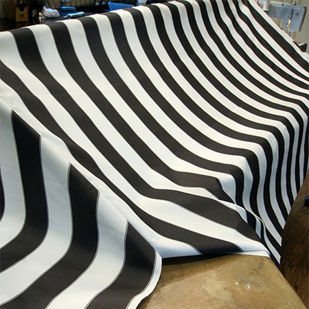If you are using a striped fabric or fabric with repeating pattern, make sure to line up at the sides.