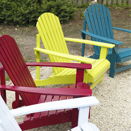 Add colour to your outdoor furniture with a can or two of Rust-Oleum Universal spray paint. You can use Rust-Oleum spray paints on wood, plastic or steel furniture to give them an instant update - or a new look!