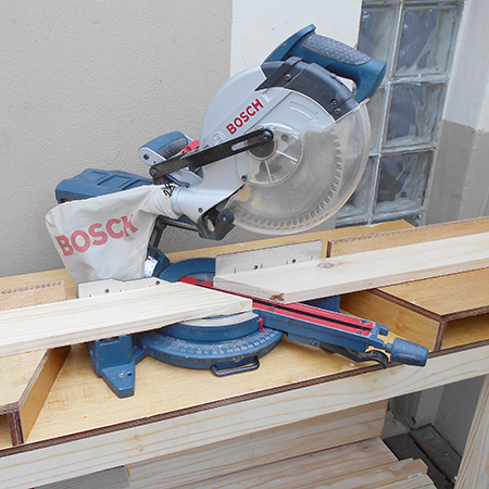 DIY make mobile workbench for mitre saw