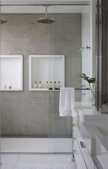 concrete tiles bathroom tile bathrooms shower bath master flooring cement walls walk floor modern dzine window showers glass trending door