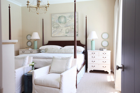 bedroom in muted or neutral shades
