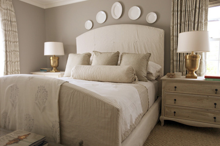 bedroom in muted or neutral colour