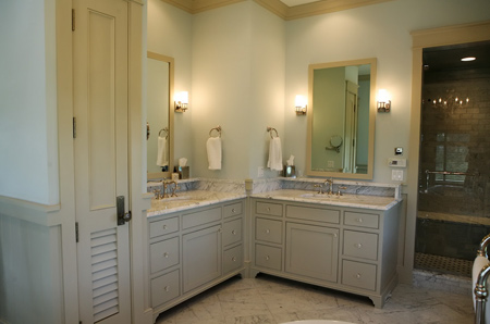 bathroom in muted or neutral shades