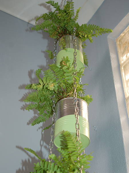 Here's a way to repurpose aluminium cans into an attractive plant holder to add a touch of greenery to any room in a home.