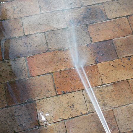 You can use your homemade pressure washer to clean small areas of paving or walls.