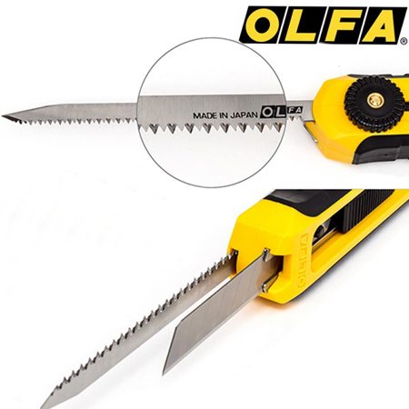 With Olfa's CS-5 combination keyhole saw and cutting knife you only need one tool. With its dual blade system you have a snap-off blade cutter and keyhole saw all in one.