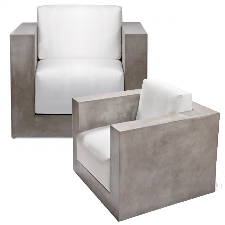 Use concrete for durable outdoor furniture