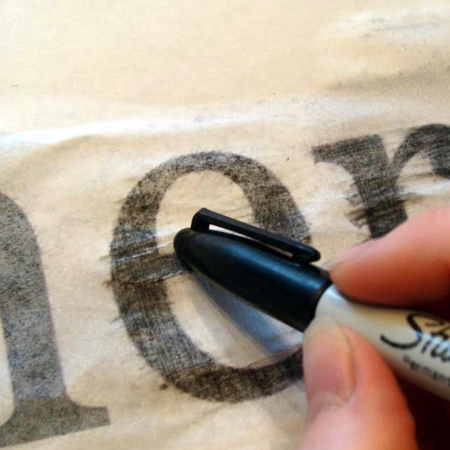 how to transfer pc printed letters onto wood