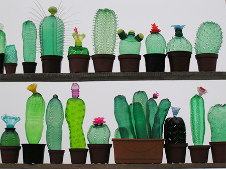 Recycled PET plastic bottles become art