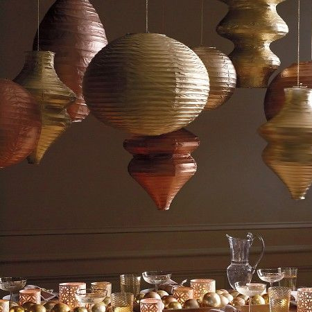 Paper lanterns - use Rust-Oleum spray paint to update everyday items into glamorous accessories