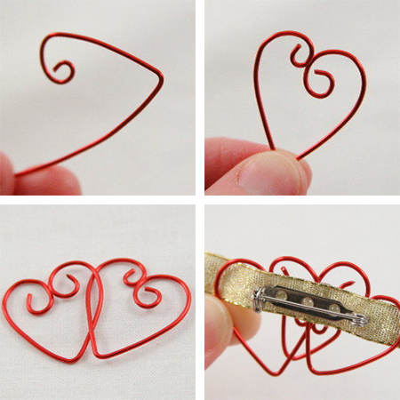 Crafty Valentine's heart brooch