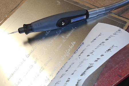 You can also using the engraving bit to engrave on a wide variety of materials, including stainless steel or aluminium, and even leather.