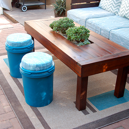 recycle paint buckets into outdoor seating