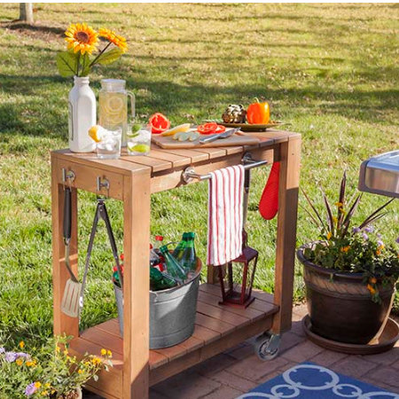 The braai cart is made using 20mm and 32mm pine and dressed up with accessories - all of which you will find at your local Builders Warehouse. Take the cutting and materials list into the store, or cut at home, and make this braai cart in a day. 