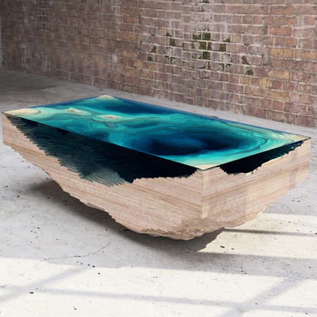 The 'Abyss Table' from Duffy of London is a conversation piece as much as a functional one.This new design is concerned with depth, and creates a geological cross-section as hypnotic as the sea.