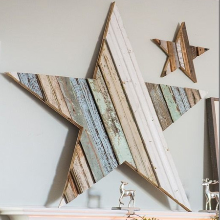 Tongue & groove planks are fairly inexpensive - cheaper than PAR pine in fact - and are a great way to make your own wall decor. Add something new with oversized stars