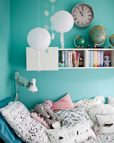 teen room light blue colour selected for walls