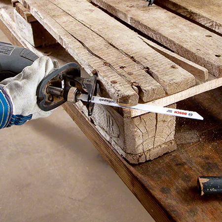 For the professional, Bosch also have an industrial reciprocating sabre saw that makes easy work of cutting through steel nails. 